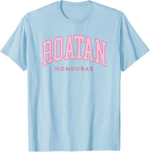 Vintage Roatan Honduras Pink Retro Preppy Throwback T-Shirt - T-Shirt | Light Blue