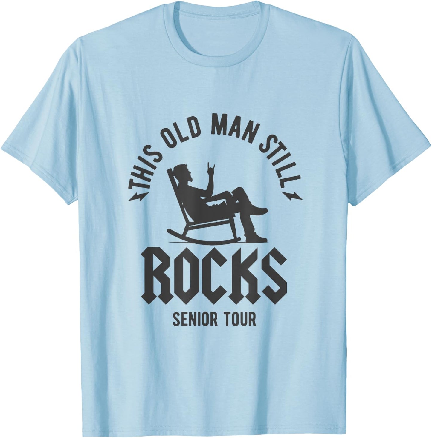This old man still rocks funny rock and roll grampa T-Shirt - T-Shirt | Light Blue