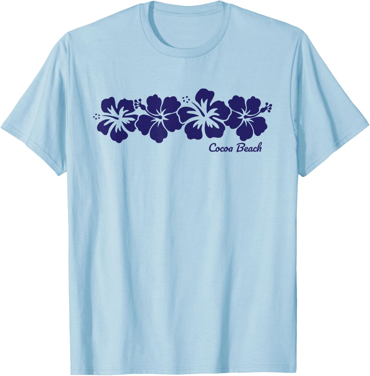 Cocoa Beach Florida Hibiscus Flower Vacation Souvenir Women Kids T-Shirt - T-Shirt | Light Blue
