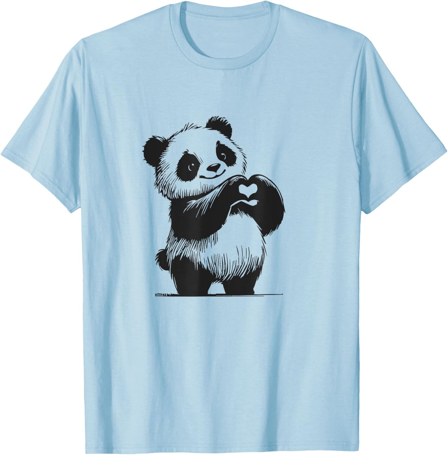Valentines Day I Love Pandas T-Shirt - T-Shirt | Light Blue