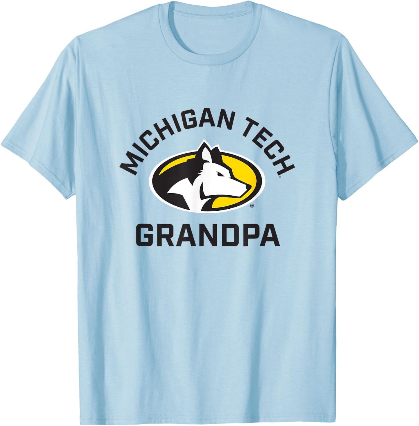 Michigan Tech Huskies Arched Grandpa T-Shirt - T-Shirt | Light Blue