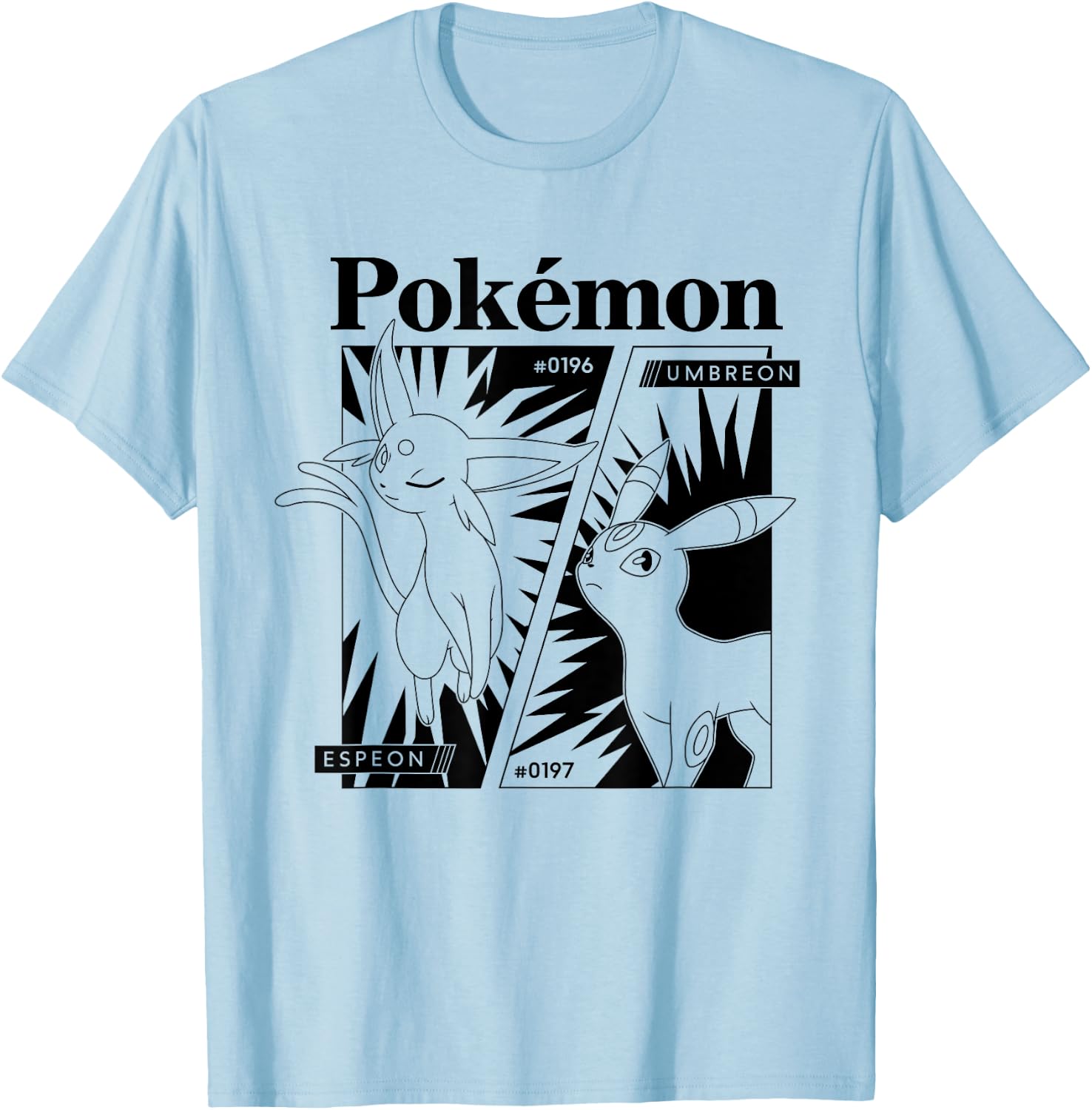 Pokémon - Espeon Umbreon Eeveelutions Manga Panel T-Shirt - T-Shirt | Light Blue