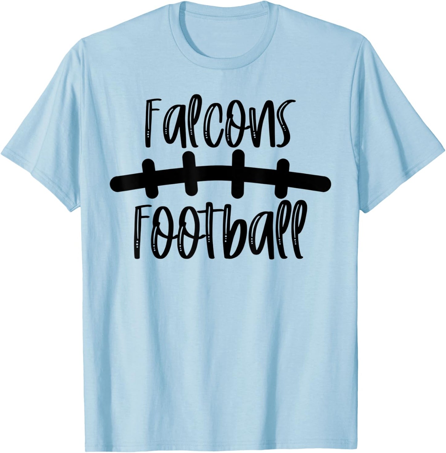 Falcons Football School Spirit Team Mascot Game Night T-Shirt - T-Shirt | Light Blue