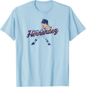 Keith Hernandez: Caricature - New York Baseball T-Shirt - T-Shirt | Light Blue