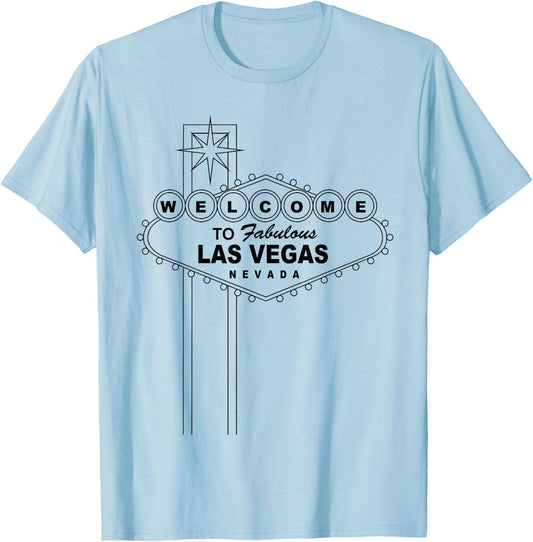 Welcome to Las Vegas T-Shirt - T-Shirt | Light Blue