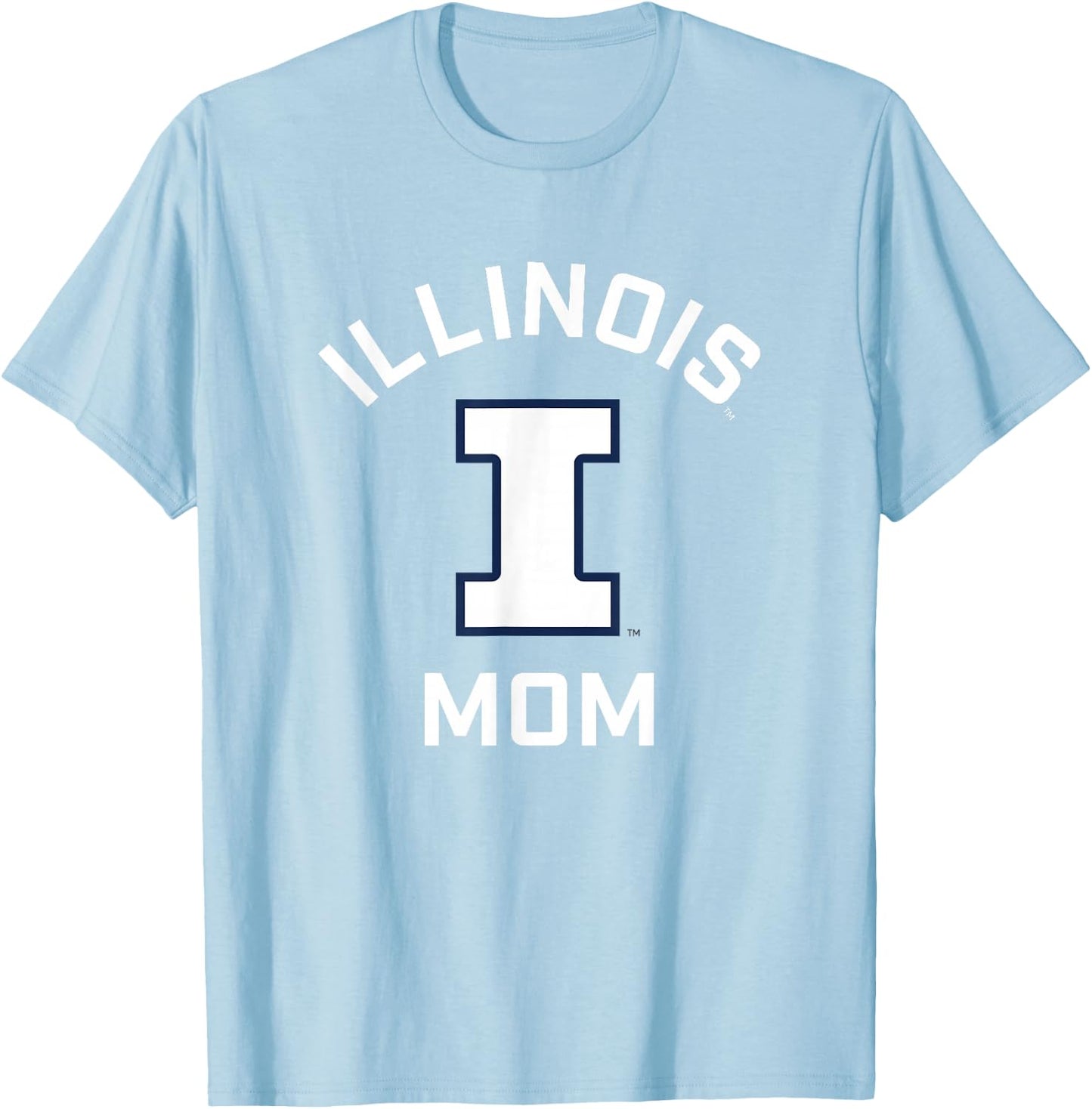Campus Lab University of Illinois Fighting Illini Orange Arched Mom T-Shirt - T-Shirt | Light Blue