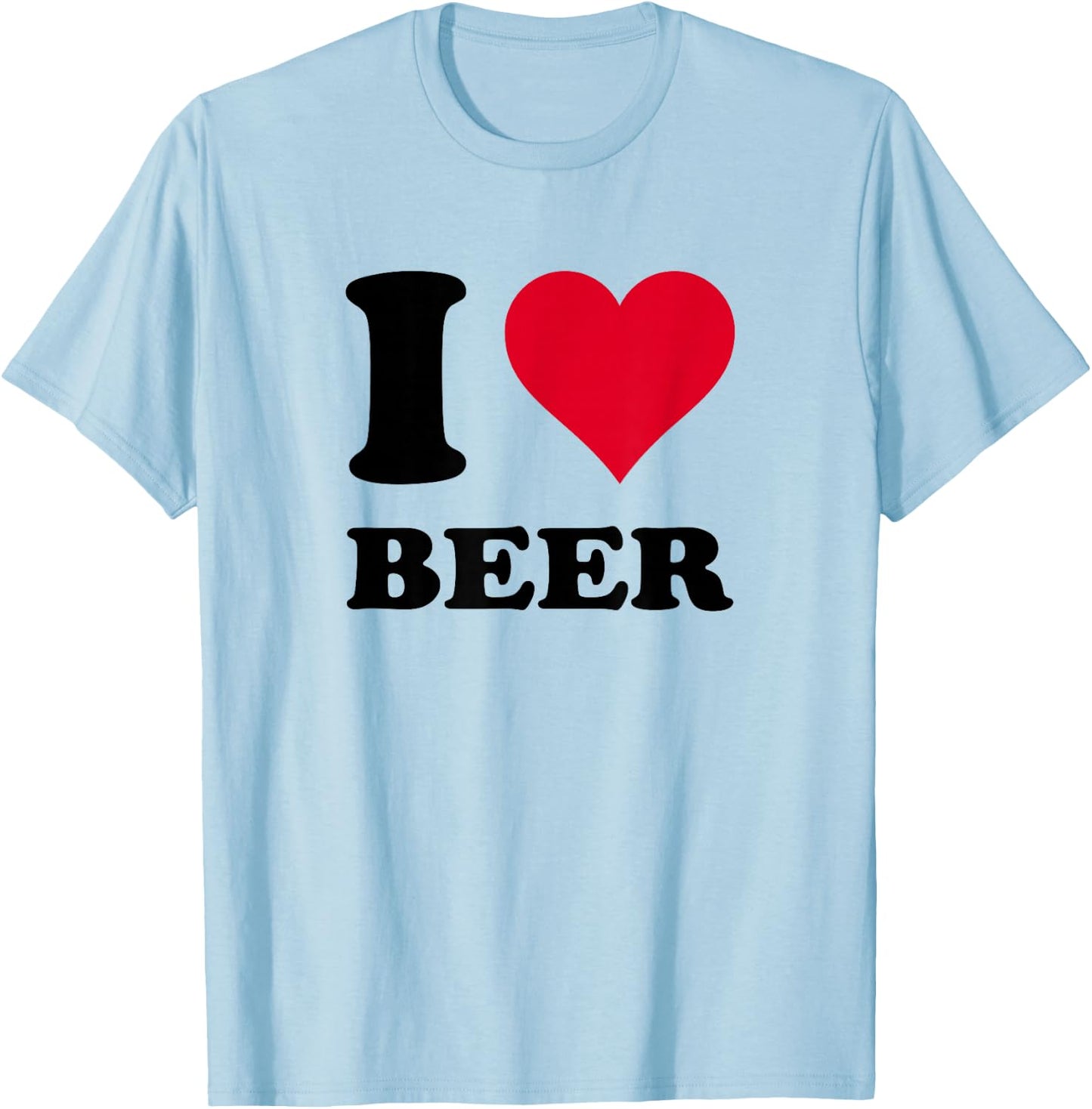 Red Heart I Love Beer T-Shirt - T-Shirt | Light Blue