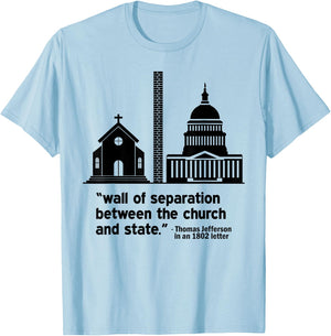 Build the Wall Separation Of Church and State America God T-Shirt - T-Shirt | Light Blue
