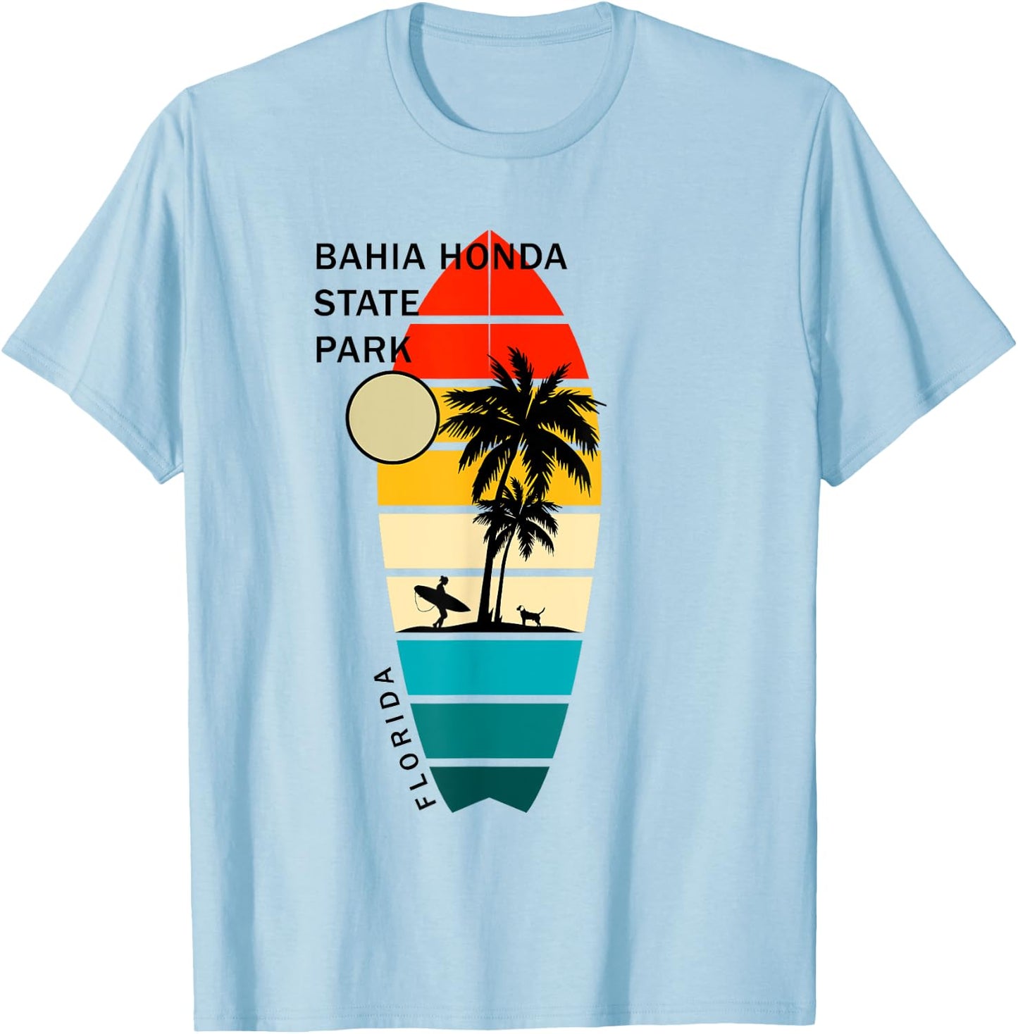 Retro Bahia Honda State Park Florida Surfboarders Surfers T-Shirt - T-Shirt | Light Blue