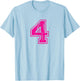 Number 4 Four Varsity Distressed Vintage Sport Team Player's T-Shirt - T-Shirt | Light Blue
