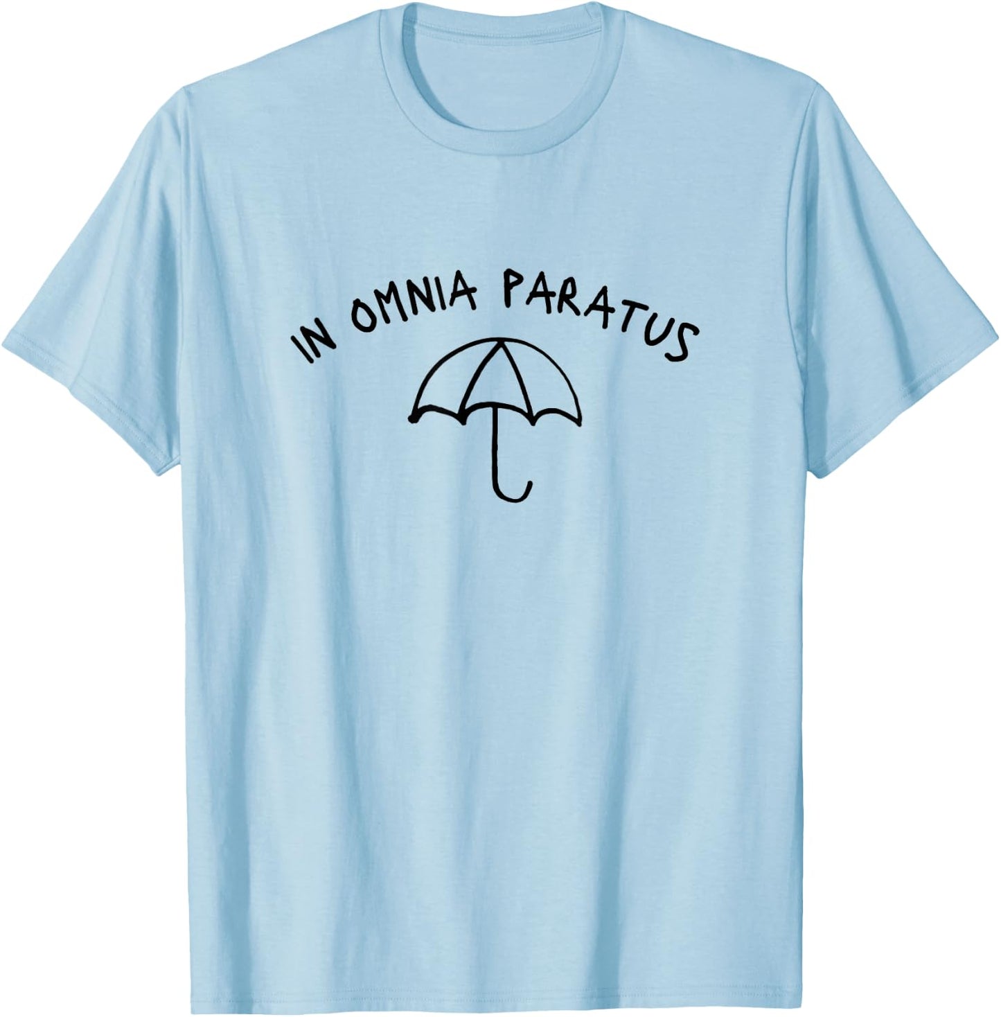 In Omnia Paratus , Small, Grey T-Shirt - T-Shirt | Light Blue