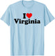 I Love Heart Virginia T-Shirt - T-Shirt | Light Blue