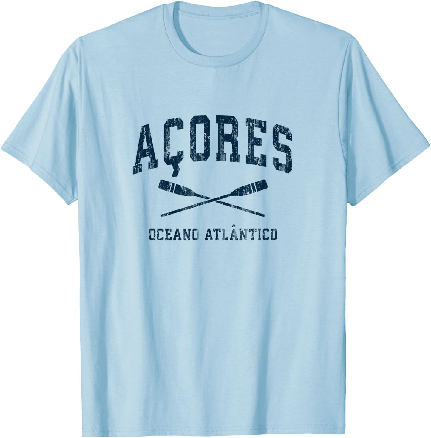 Azores Vintage Nautical Paddles Sports Oars T-Shirt - T-Shirt | Light Blue
