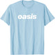 Oasis – White Logo On Baby Blue T-Shirt - T-Shirt | Light Blue