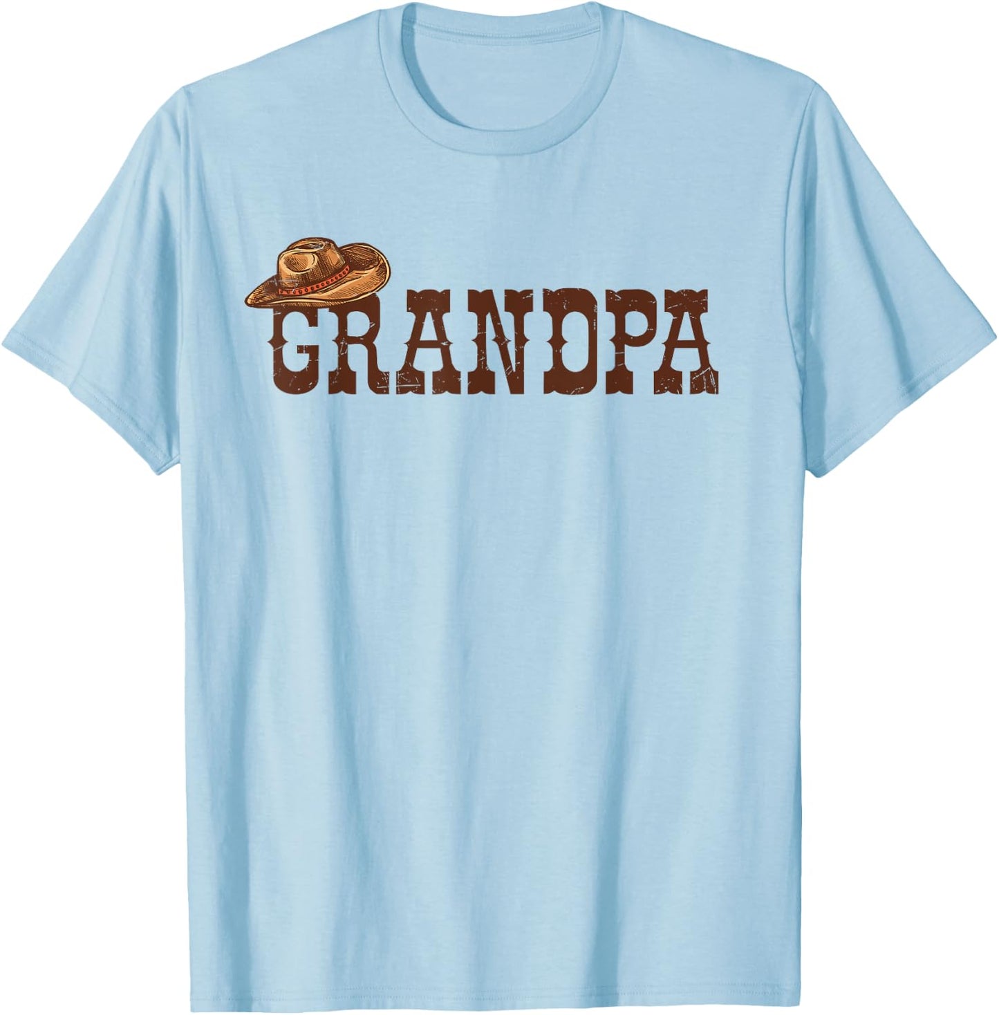 Grandpa Western Family Matching Birthday Cowboy Cowgirl T-Shirt - T-Shirt | Light Blue