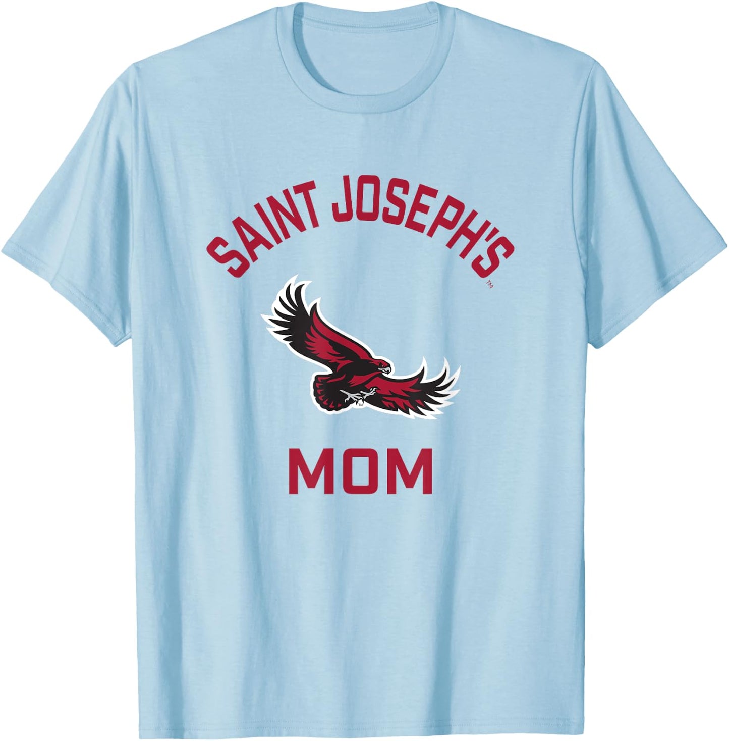 Saint Josephs University Hawks Arched Mom T-Shirt - T-Shirt | Light Blue