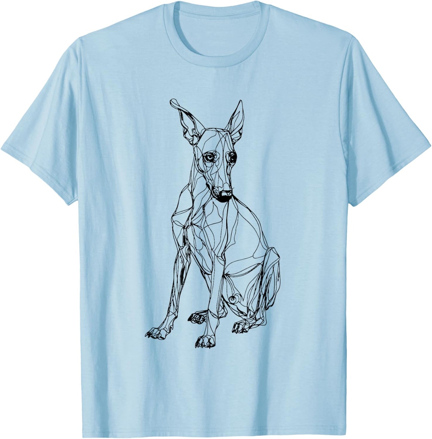 Xoloitzcuintli Xolo Dog Line Art Minimalist Mom Dad Men Women Kids T-Shirt - T-Shirt | Light Blue