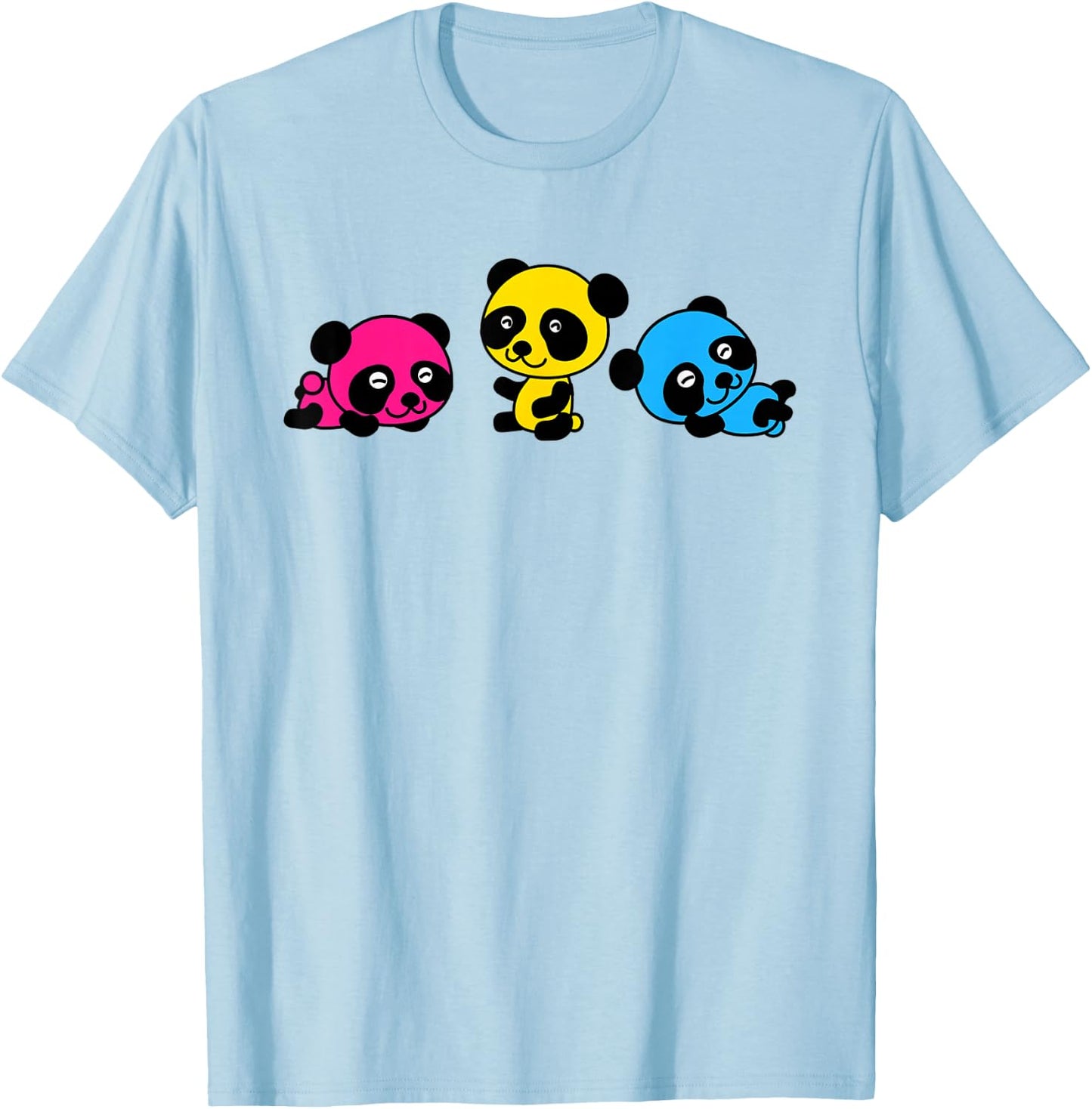 Subtle Pansexual Panda Pride Pan Flag I'm Pan-Duh LGBTQ T-Shirt - T-Shirt | Light Blue