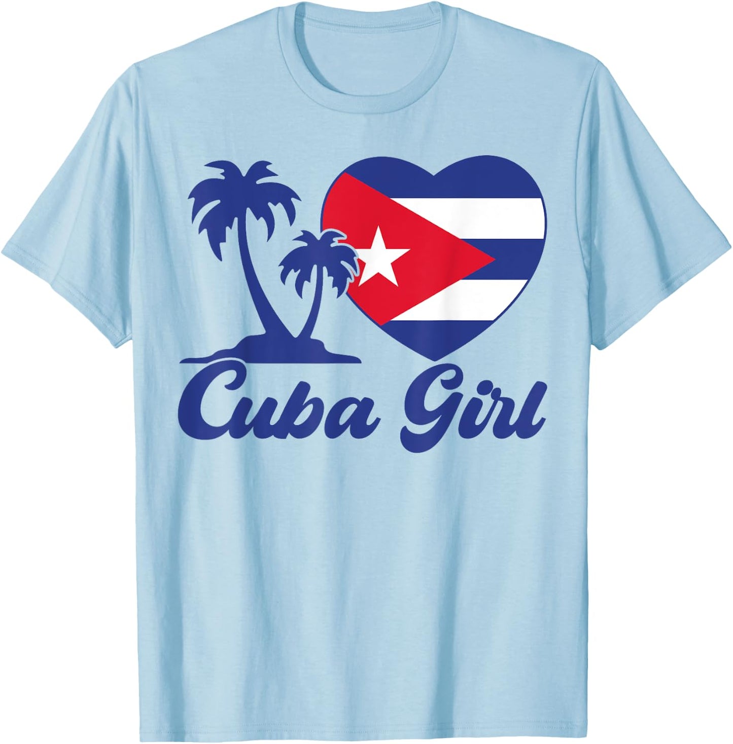 Cuba-Shirt Cuban Girl Flag Cubanita Hispanic Heritage Kids T-Shirt - T-Shirt | Light Blue