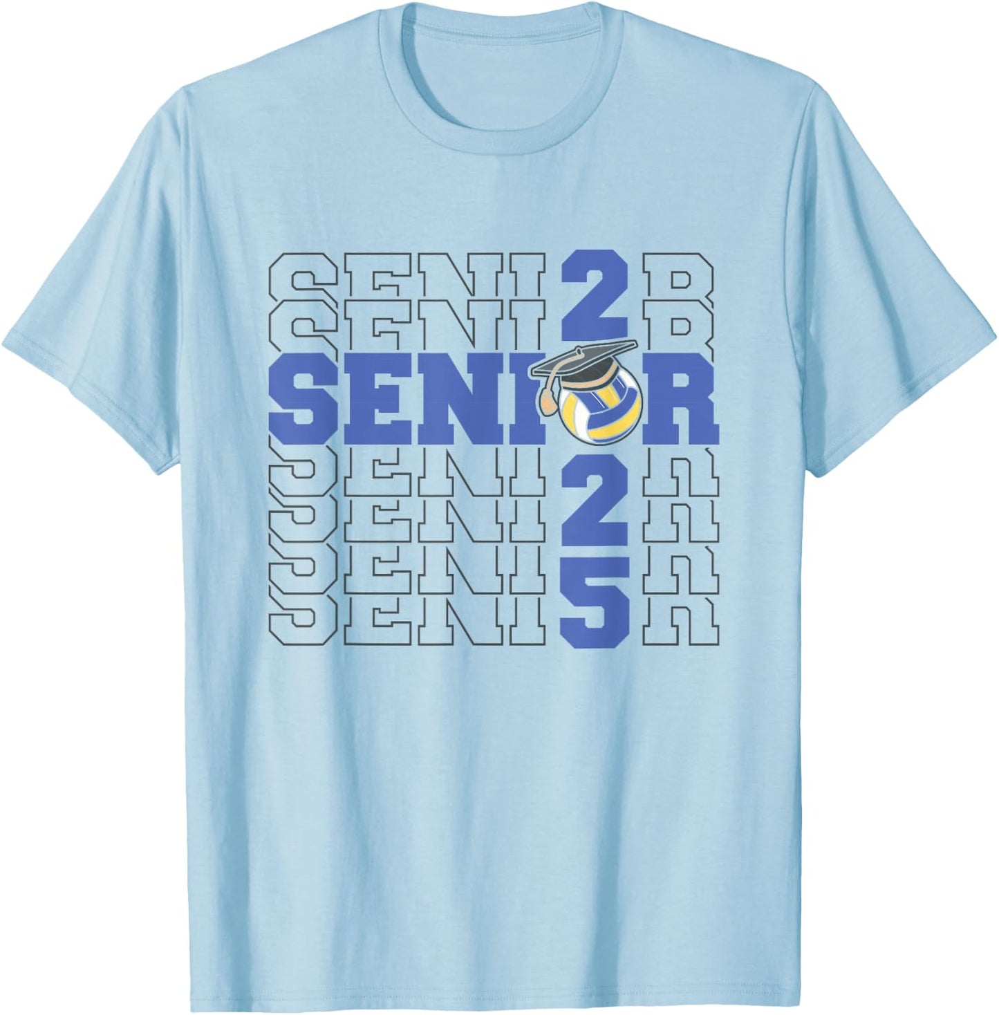 Class of 2025 Volleyball Senior Night T-Shirt - T-Shirt | Light Blue