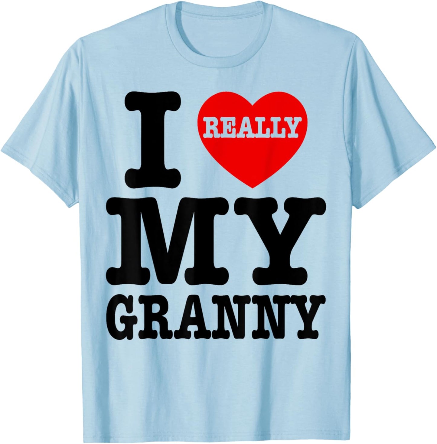 I Love (Heart) My Granny Grandma Kids Granddaughter Grandson T-Shirt - T-Shirt | Light Blue