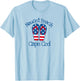 Nauset Beach Coastal Nautical Seashore Patriotic Flip Flops T-Shirt - T-Shirt | Light Blue