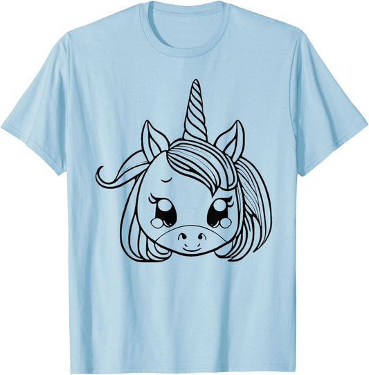 Color and paint your own unicorn T-Shirt - T-Shirt | Light Blue
