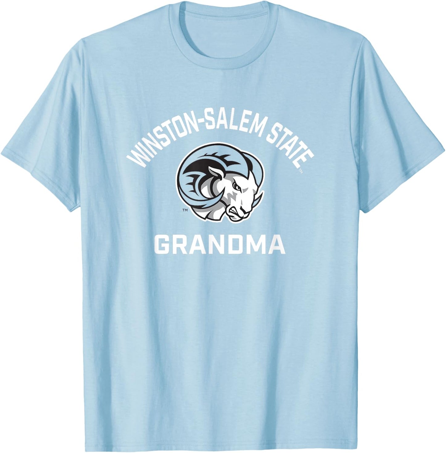 Winston-Salem State University WSSU Rams Arched Grandma T-Shirt - T-Shirt | Light Blue