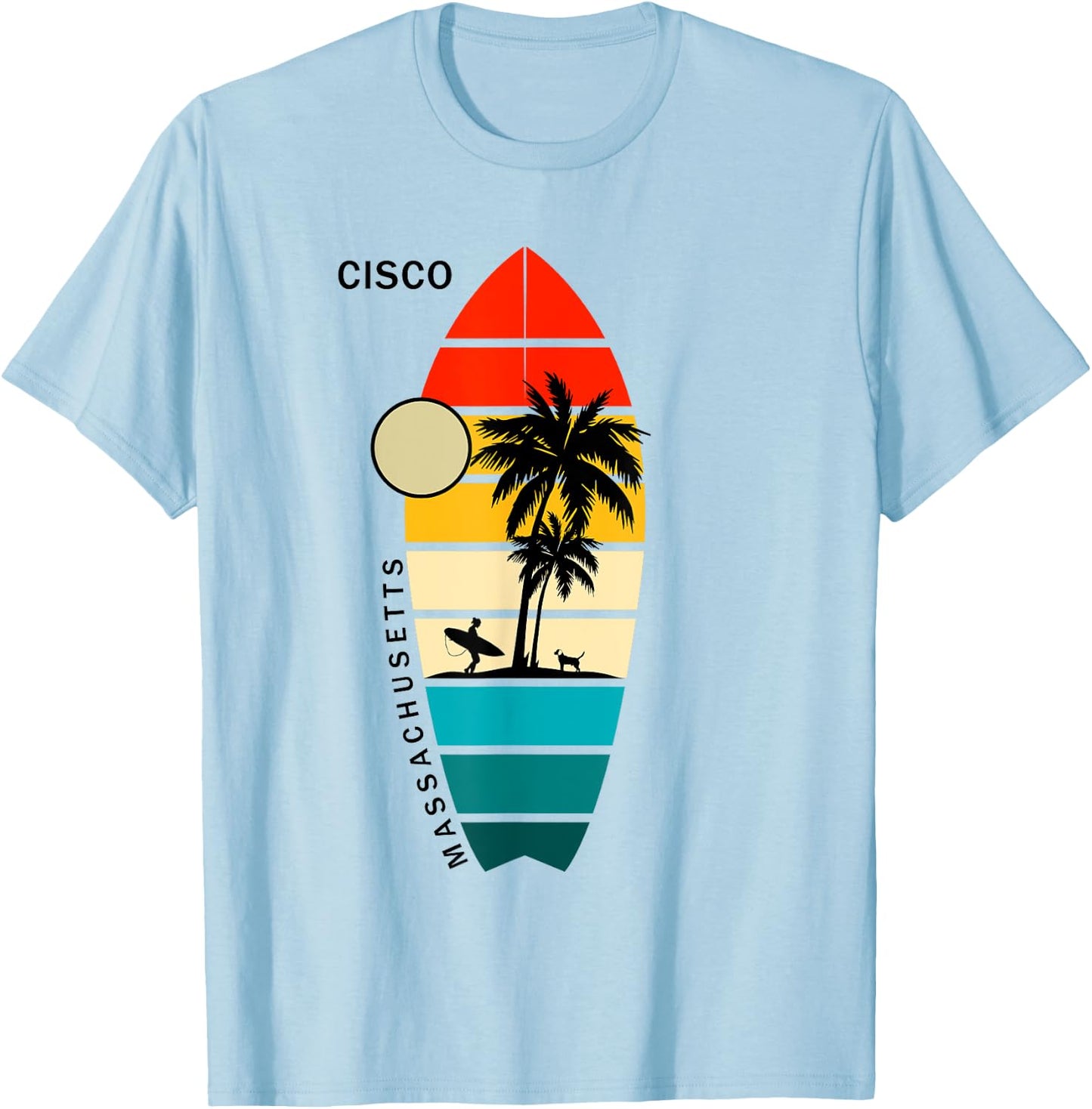 Retro Massachusetts Cisco Surfboarders Surfers T-Shirt - T-Shirt | Light Blue