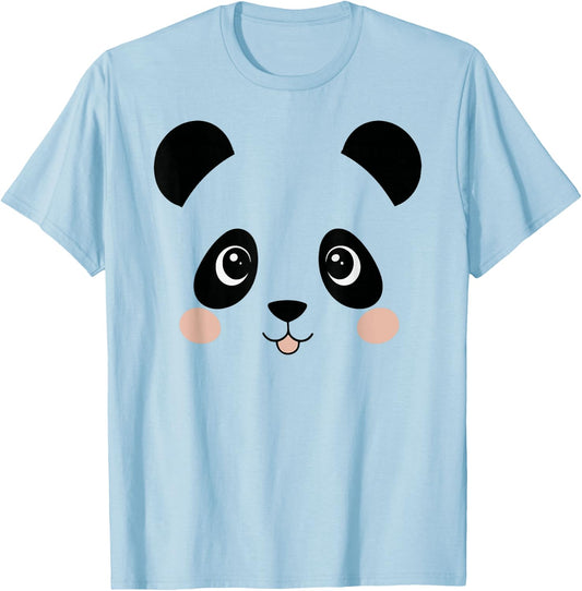 Panda Bear Face Halloween Costume Animal T-Shirt - T-Shirt | Light Blue