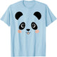 Panda Bear Face Halloween Costume Animal T-Shirt - T-Shirt | Light Blue