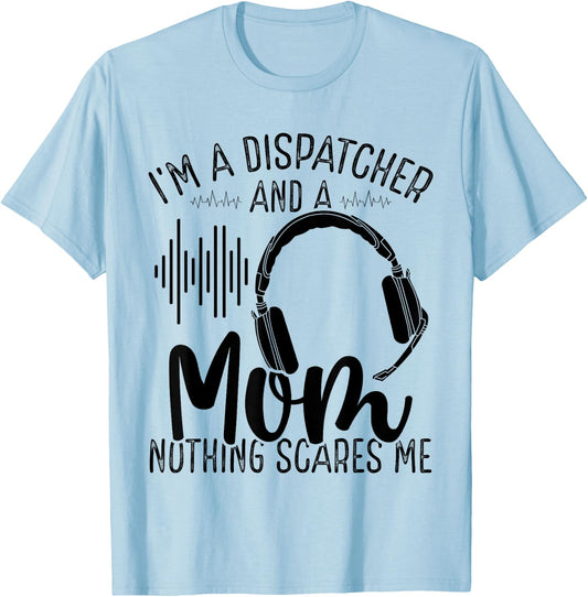 911 Dispatch Operator Mothers Day Gold Line Dispatcher Mom T-Shirt - T-Shirt | Light Blue