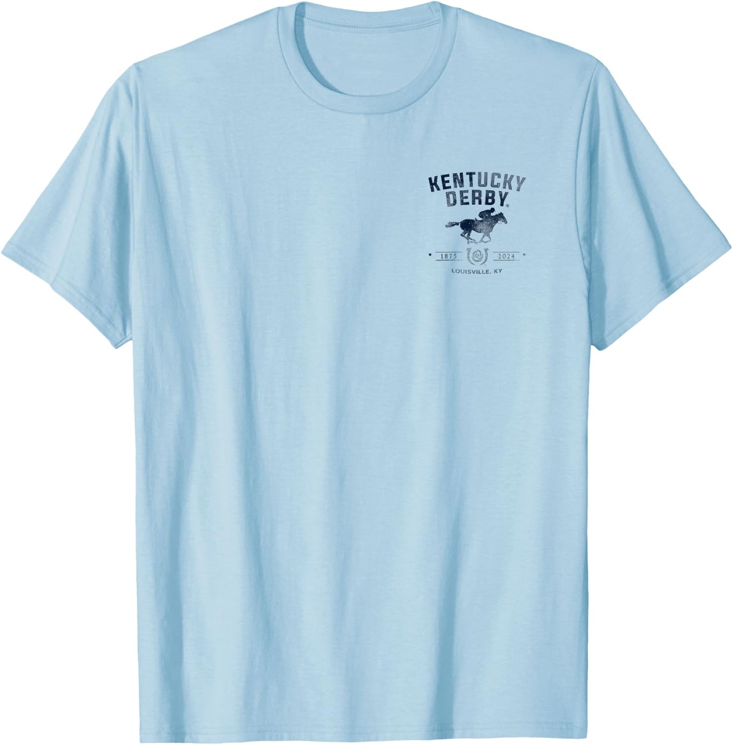 Officially Licensed Kentucky Derby 2024 Front/Back Vintage T-Shirt - T-Shirt | Light Blue