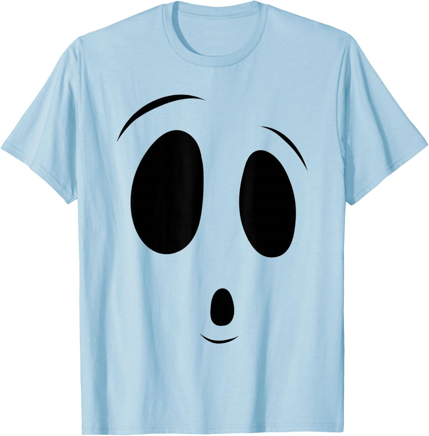 Funny Surprised Face Ghost Halloween Costume for Boys Girls T-Shirt - T-Shirt | Light Blue