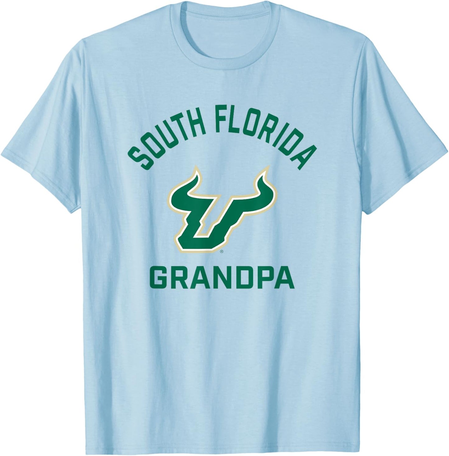 University of South Florida USF Bulls Arched Grandpa T-Shirt - T-Shirt | Light Blue