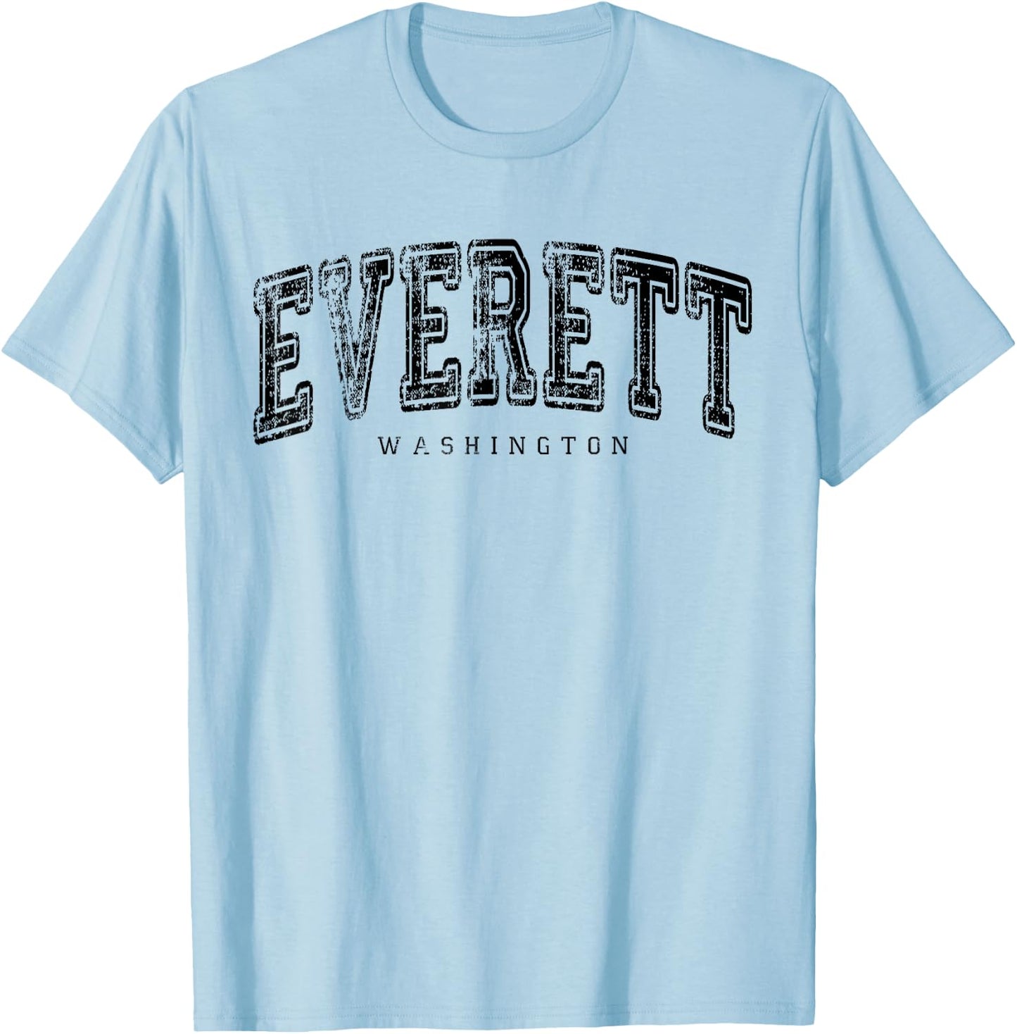 Everett Washington Vintage Retro US City State Travel T-Shirt - T-Shirt | Light Blue