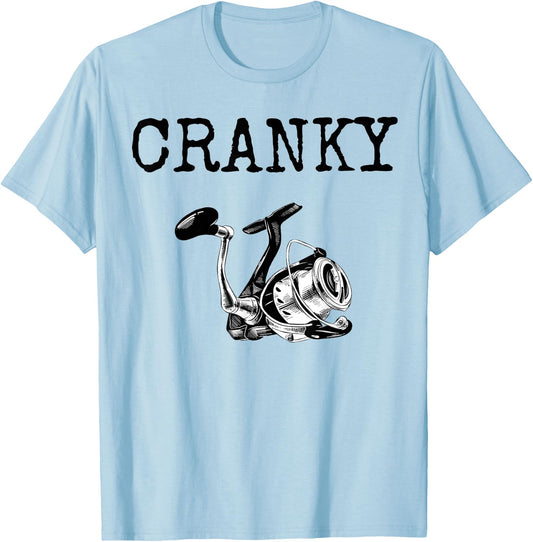 Funny Saying Cranky Fishing Rod Fishermen Hobby Women Men T-Shirt - T-Shirt | Light Blue