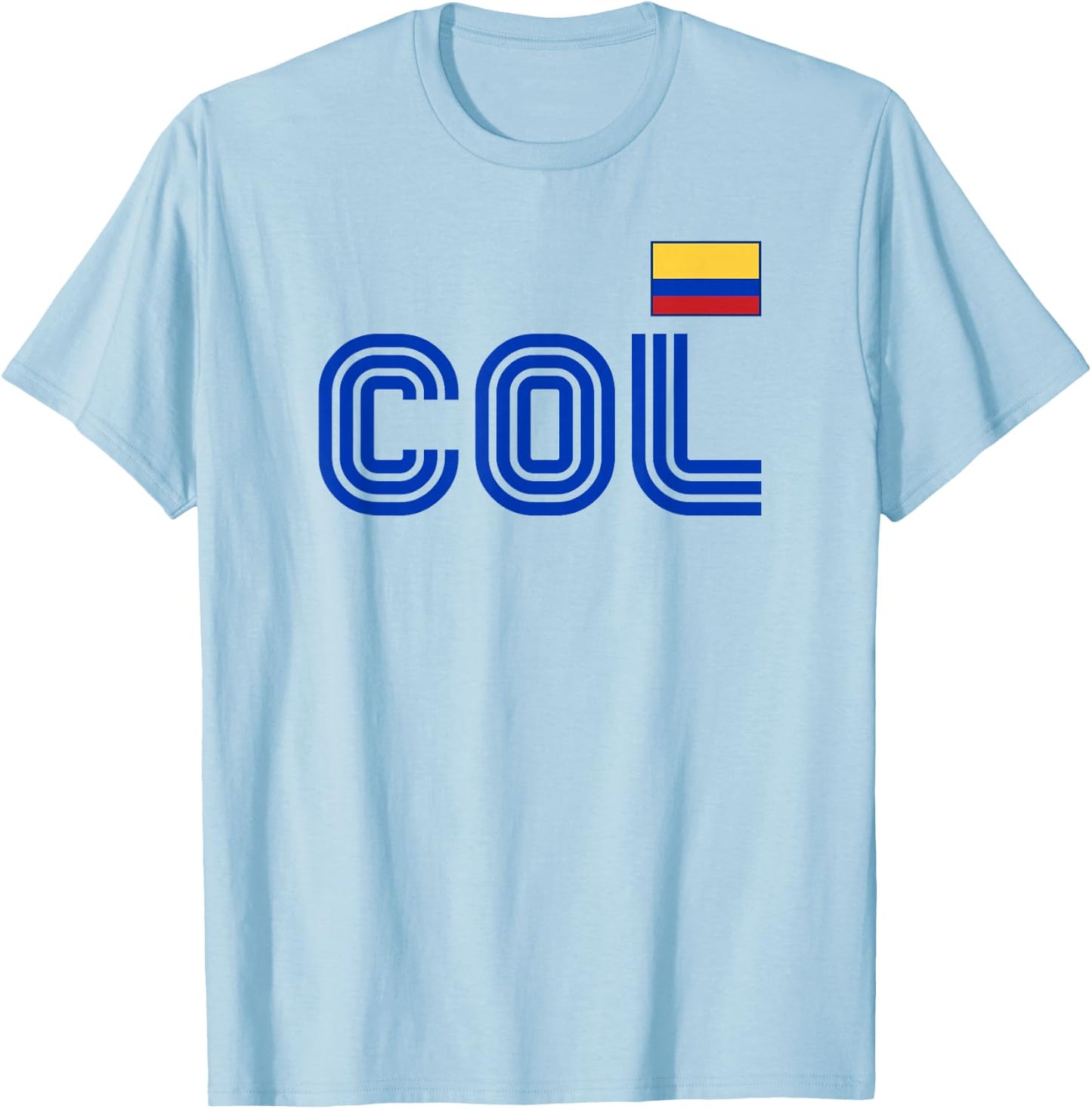Colombia Flag Retro International Country Colombian Pride T-Shirt - T-Shirt | Light Blue