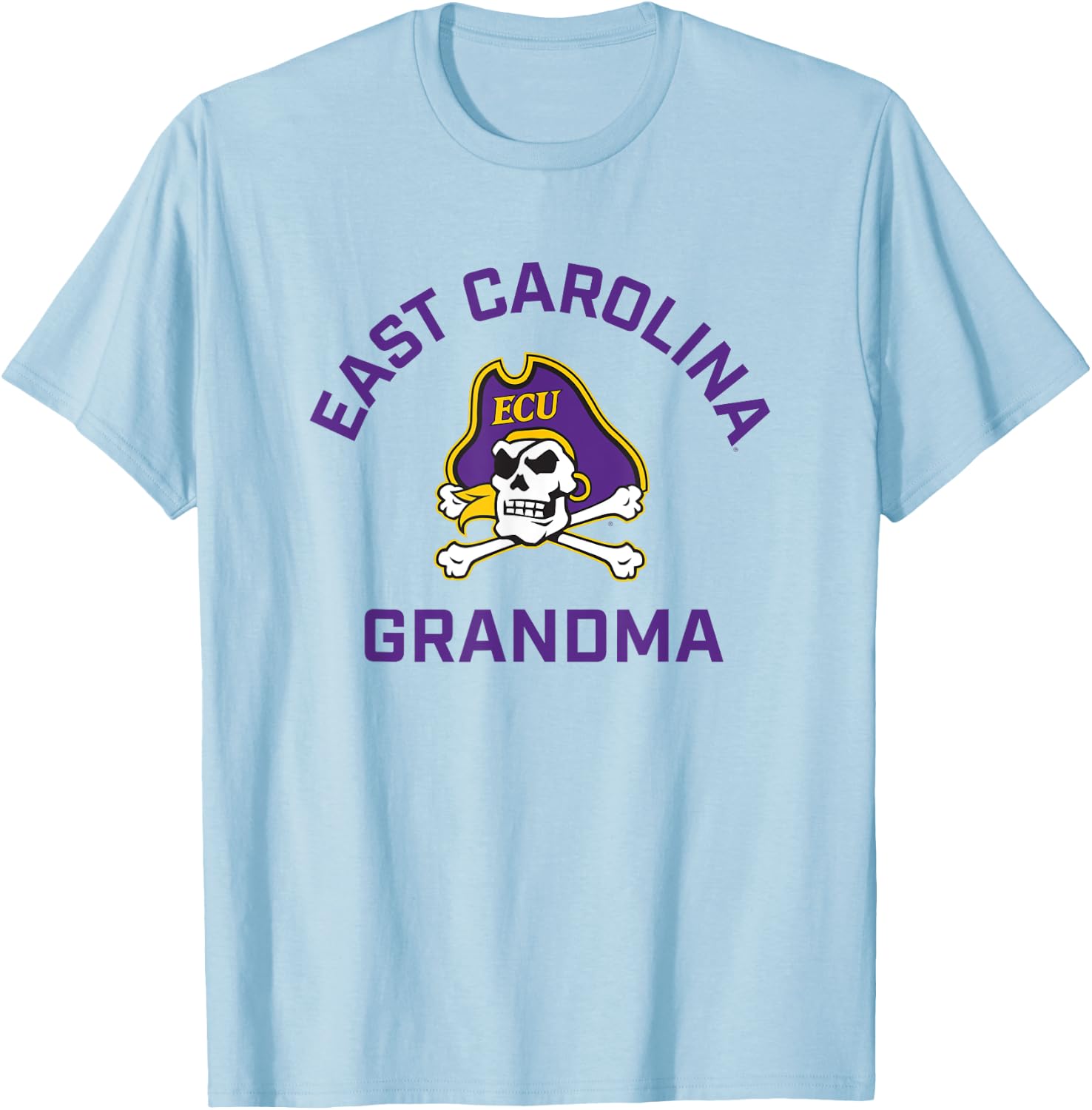East Carolina University ECU Pirates Arched Grandma T-Shirt - T-Shirt | Light Blue
