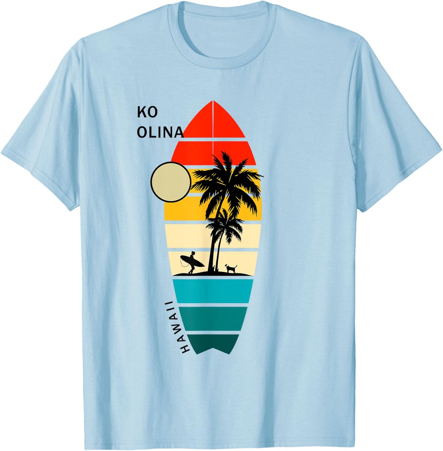 Retro Hawaii Ko Olina Surfboarders Surfers T-Shirt - T-Shirt | Light Blue