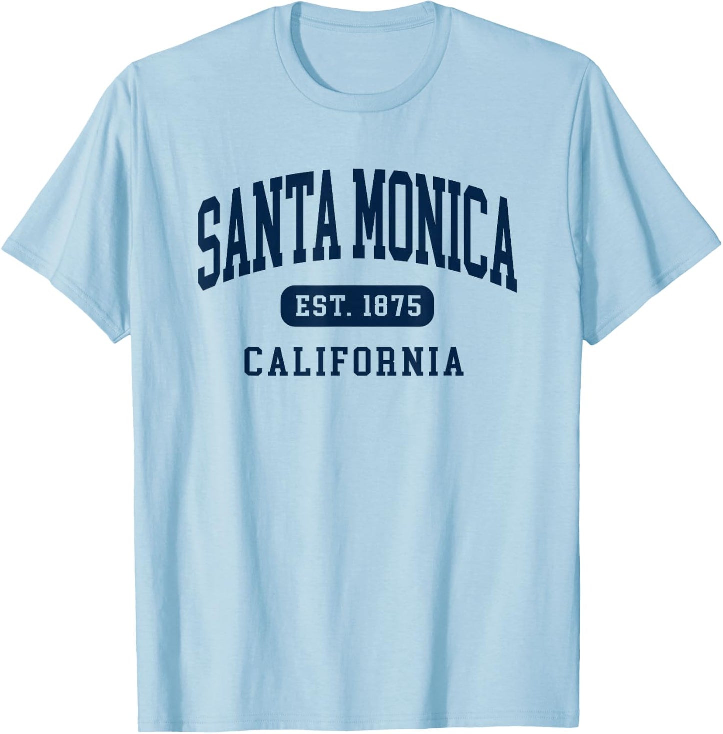 Santa Monica California Retro Est 1875 Vintage Souvenir T-Shirt - T-Shirt | Light Blue