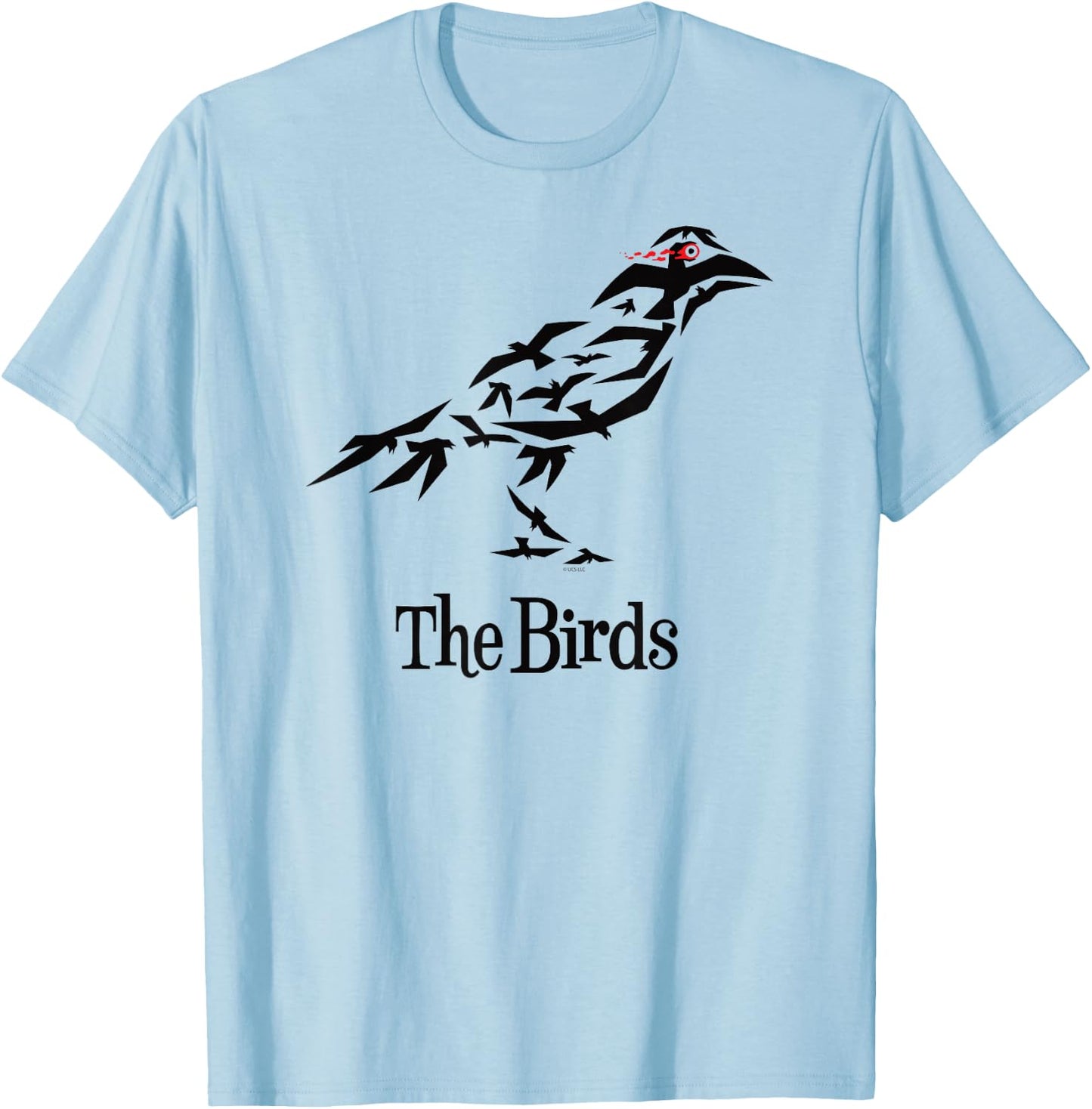 The Birds Alfred Hitchcock Raven T-Shirt - T-Shirt | Light Blue
