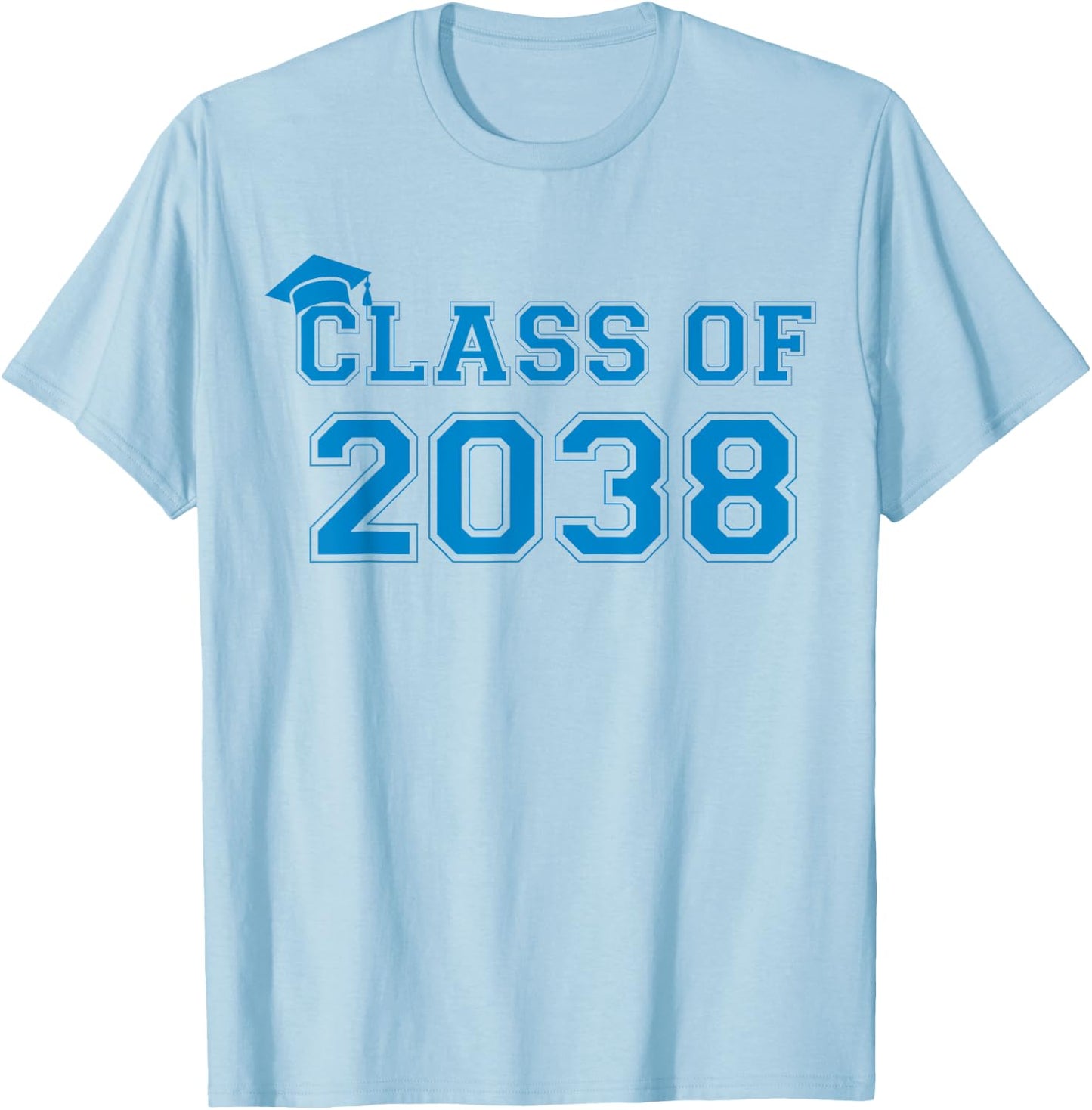 Class Of 2038 Handprint Pre-K Blue Kids 2038 Graduation Boys T-Shirt - T-Shirt | Light Blue