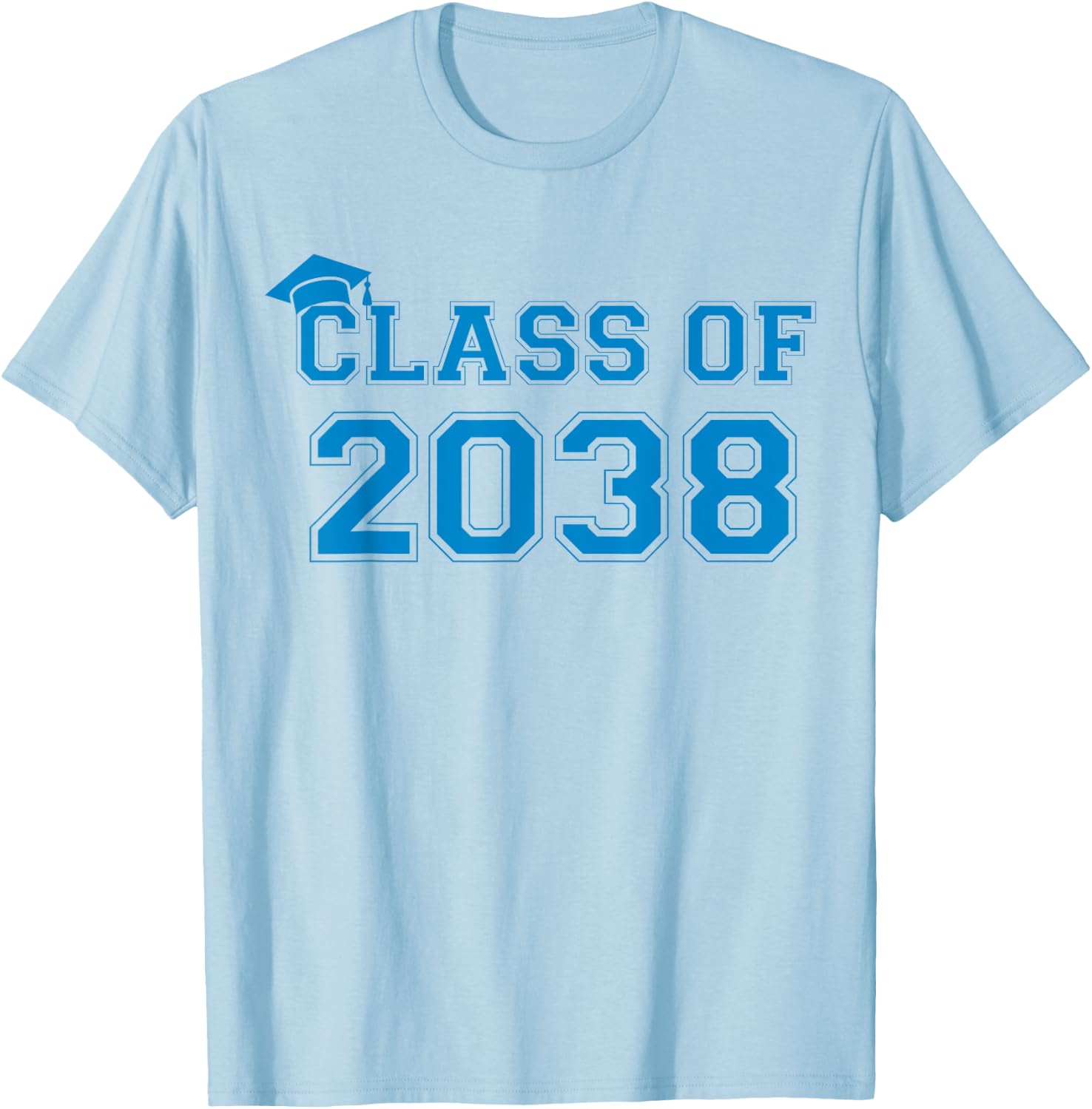 Class Of 2038 Handprint Pre-K Blue Kids 2038 Graduation Boys T-Shirt - T-Shirt | Light Blue