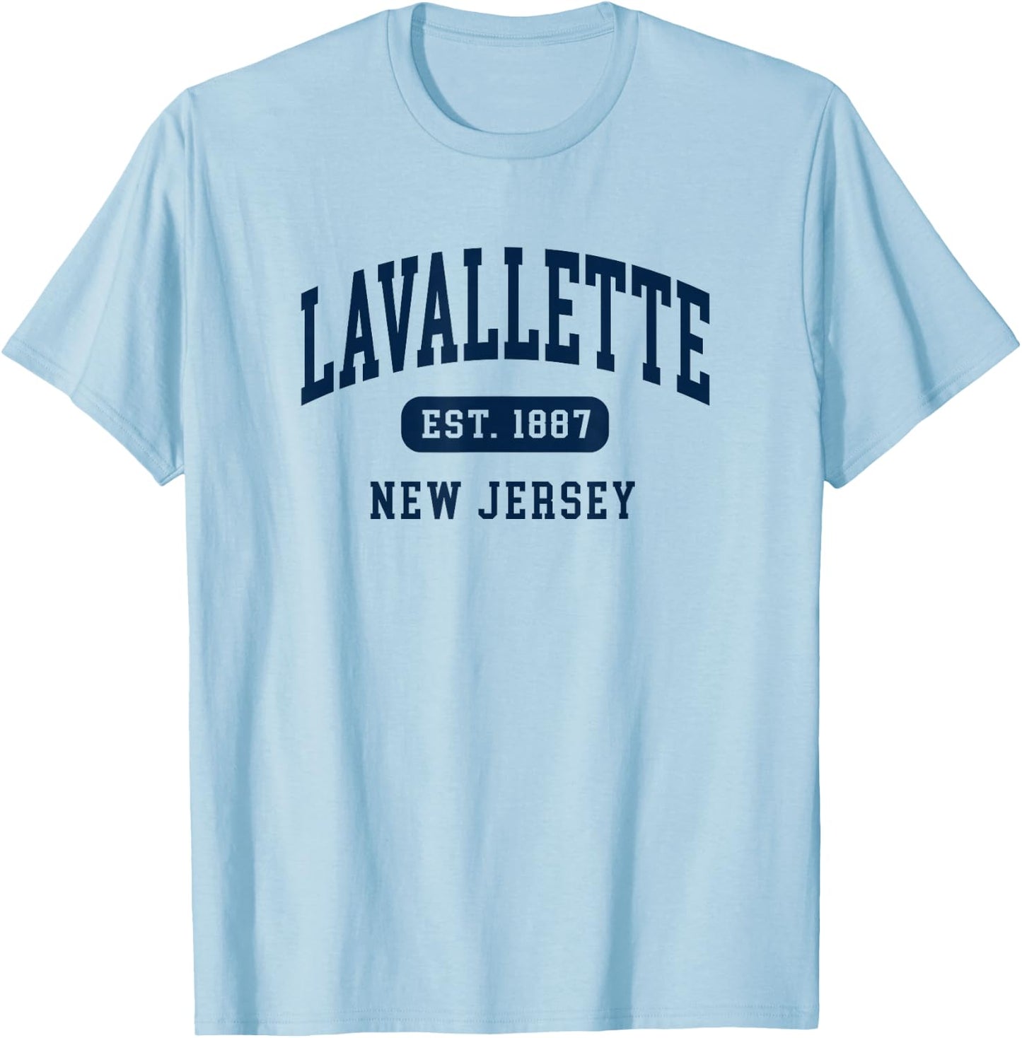 Lavallette New Jersey NJ Retro Est 1887 Vintage Souvenir T-Shirt - T-Shirt | Light Blue