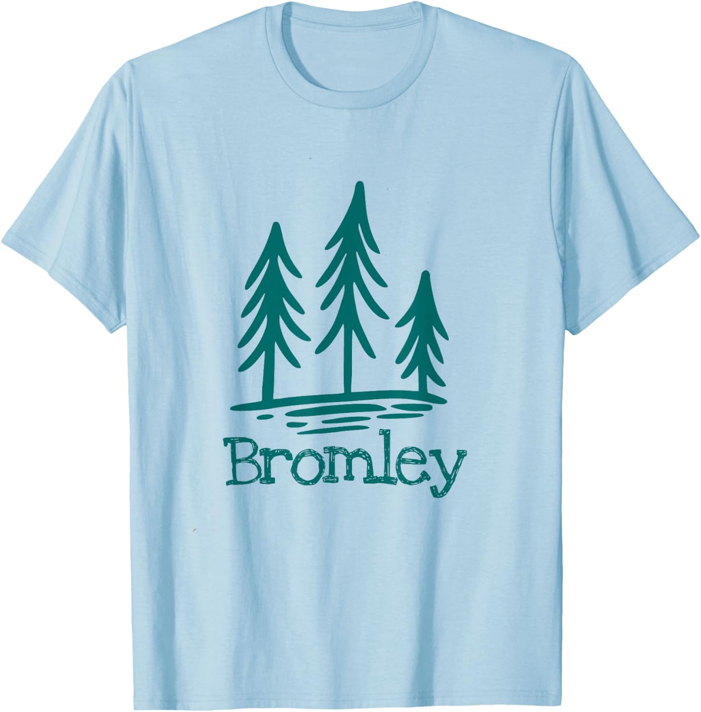 Bromley Mountain Vermont Rustic Trees Woods Forest Camping T-Shirt - T-Shirt | Light Blue