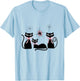 Atomic Cats Pink Bows Black Kitties MCM Girl T-Shirt - T-Shirt | Light Blue