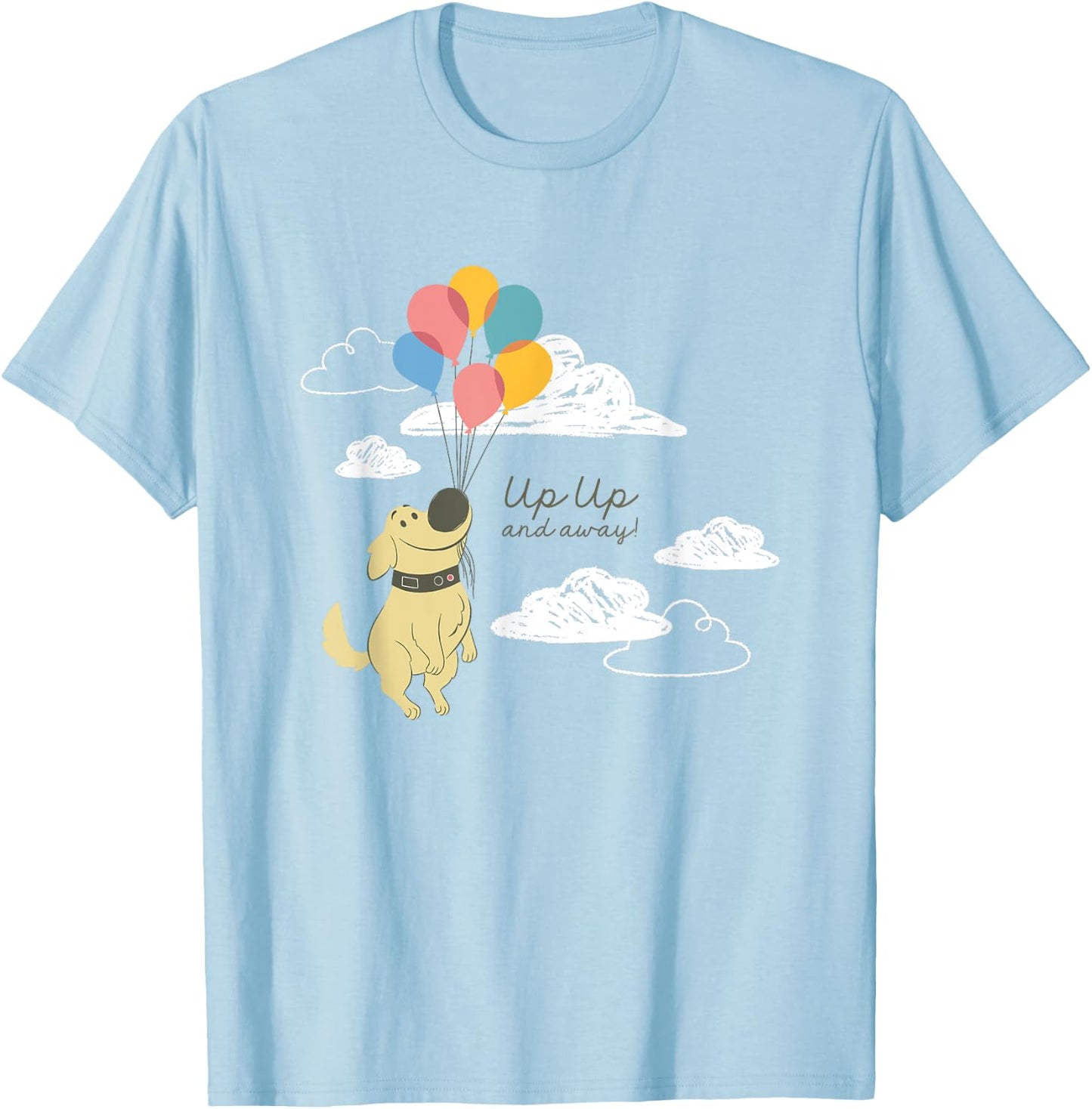 Disney Pixar Up Cute Dug Up Up And Away! Big Chest Logo T-Shirt - T-Shirt | Light Blue