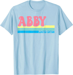 ABBY Name Personalized Cute Idea Groovy Women ABBY T-Shirt - T-Shirt | Light Blue