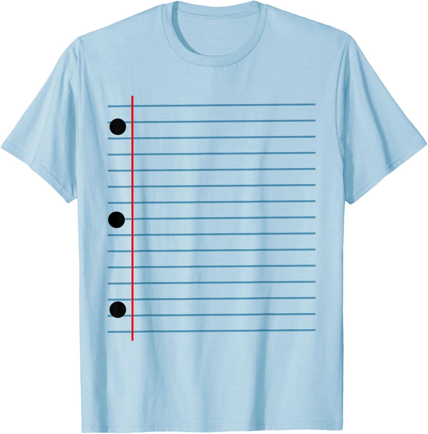 Funny Lined Notebook Paper Group Halloween Costume T-Shirt - T-Shirt | Light Blue